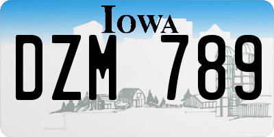 IA license plate DZM789