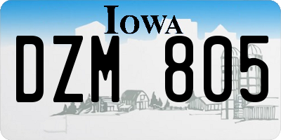 IA license plate DZM805