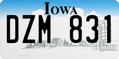 IA license plate DZM831