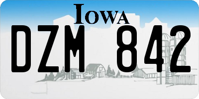 IA license plate DZM842