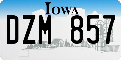 IA license plate DZM857