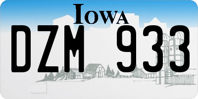 IA license plate DZM933