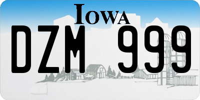 IA license plate DZM999