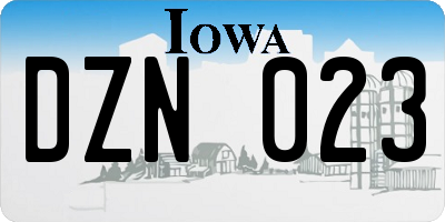 IA license plate DZN023