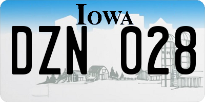 IA license plate DZN028