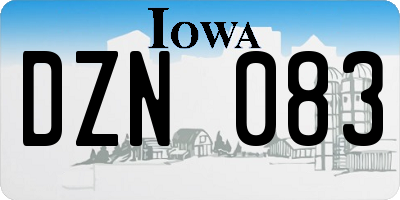 IA license plate DZN083