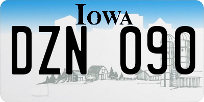 IA license plate DZN090