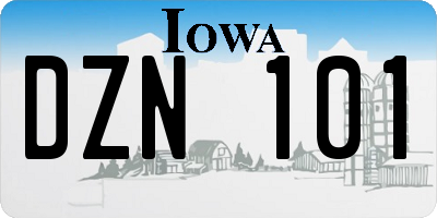 IA license plate DZN101