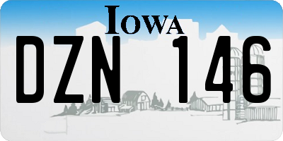 IA license plate DZN146