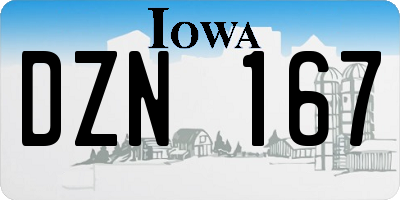 IA license plate DZN167