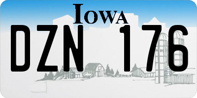 IA license plate DZN176