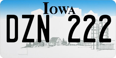 IA license plate DZN222