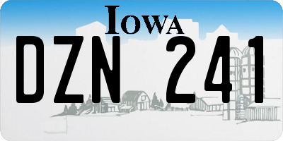 IA license plate DZN241