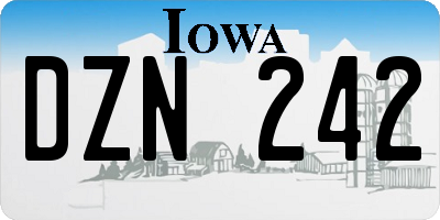 IA license plate DZN242