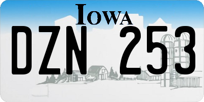 IA license plate DZN253
