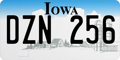 IA license plate DZN256