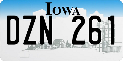 IA license plate DZN261