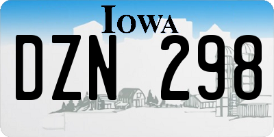 IA license plate DZN298