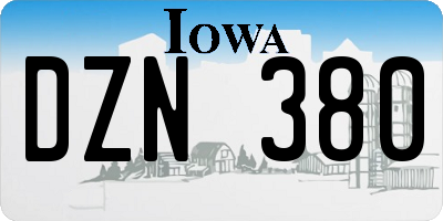 IA license plate DZN380