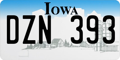 IA license plate DZN393