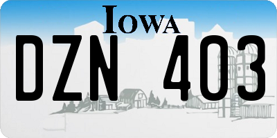 IA license plate DZN403