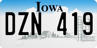 IA license plate DZN419