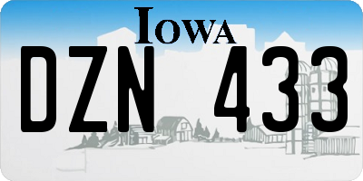 IA license plate DZN433