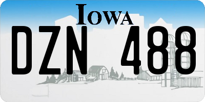 IA license plate DZN488