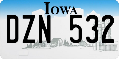 IA license plate DZN532