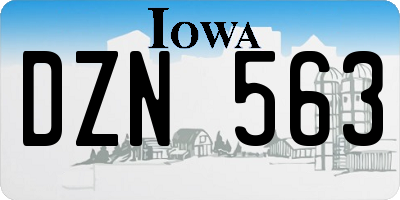 IA license plate DZN563