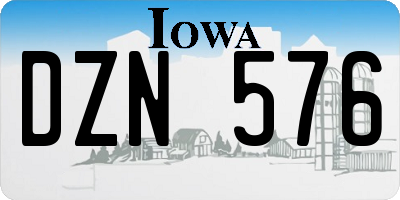 IA license plate DZN576
