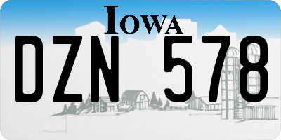 IA license plate DZN578