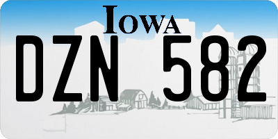 IA license plate DZN582