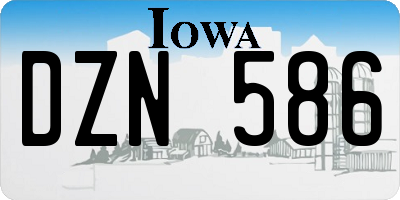 IA license plate DZN586