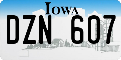 IA license plate DZN607
