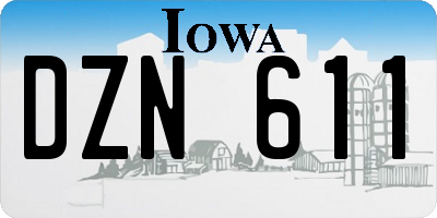 IA license plate DZN611