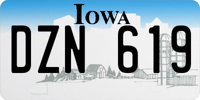 IA license plate DZN619