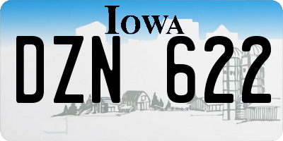 IA license plate DZN622