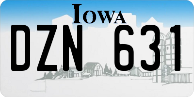 IA license plate DZN631