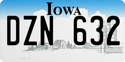 IA license plate DZN632