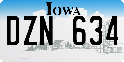 IA license plate DZN634
