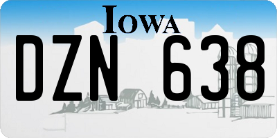 IA license plate DZN638