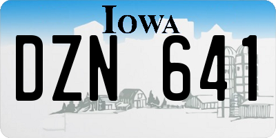 IA license plate DZN641