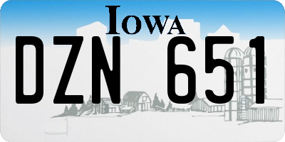 IA license plate DZN651