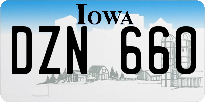 IA license plate DZN660