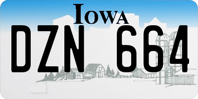 IA license plate DZN664