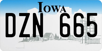 IA license plate DZN665