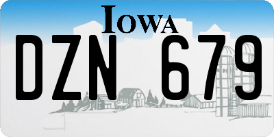 IA license plate DZN679