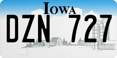 IA license plate DZN727