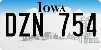 IA license plate DZN754